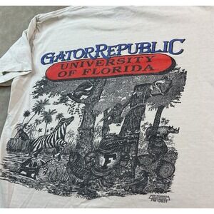 Vintage Florida Gators T-Shirt 90s Gator Republic Jungle Animals Oneita Sz M USA